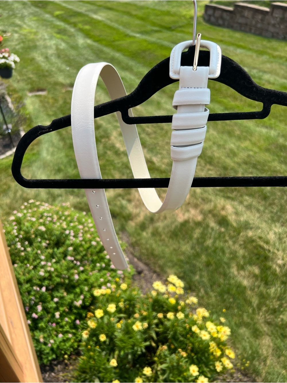 Classic Women's White Leather Belt - Minimal Buckle